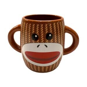 Galerie Sock Monkey 2-Handle Ceramic Coffee Mug